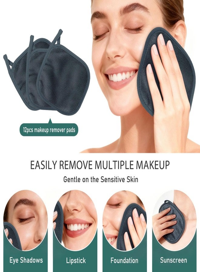 KPX 12 Pack Makeup Remover Cloth, 6" x 6" Reusable Makeup Remover Towels Face Washcloth for Washing Face, Makeup Remover Pads Cosmetic Face Wash (Grey) - Image 5